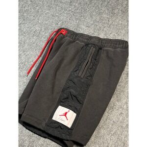 Jordan Union Shorts Mens Small Black Red Jumpman Logo‎ Drawstring Pockets